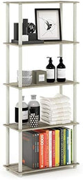Furinno TURN-N-TUBE Storage Shelves, 5-Tier Book Shelf, Corner Shelf, Toolless Open Shelves, for Organization and Storage, Living Room, Garage, Home Office, Sonoma Oak by Furinno-FitsYourSpaceFitsYourBudget