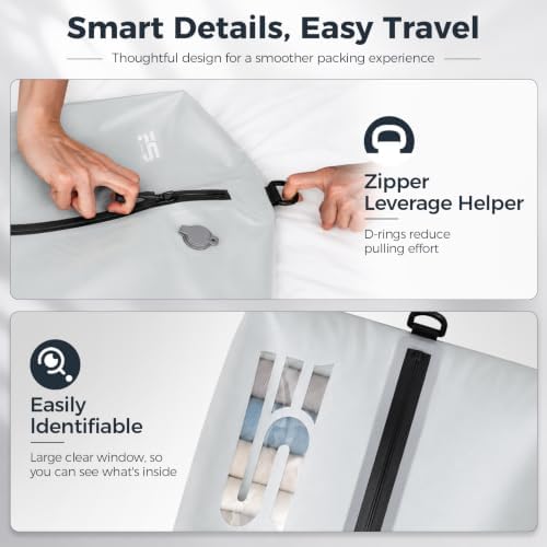 3PCS Vacuum Bags for Travel with Pump, Reusable, Waterproof, Grey - Image 5