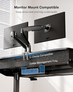 HUANUO 55 x 30 inch Electric Standing Desk with 2 Wood Drawers, Adjustable Height Sit Stand Desk for Home Office, Ergonomic Stand up Desk with 4 Memory Presets, 176 lbs Capacity, Black Top - Image 6