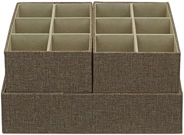 Household Essentials 3‑Piece Drawer Organizer Starter Set in Customizable Inserts of Large and Small Trays, Beige - Image 7