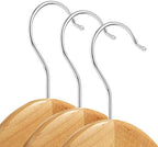 Casafield - 20 Natural Wooden Suit Hangers - Premium Lotus Wood with Notches & Chrome Swivel Hook for Dress Clothes, Coats, Jackets, Pants, Shirts, Skirts - Image 2