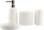 Hymmah Bathroom Accessories Set,Toothbrush Holder,Farmhouse Decor,4 Pcs Resin Gift Apartment Necessities, Contain Toothbrush Cup,Soap Dispenser & Dish,Tumbler by Hymmah