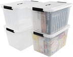 4-Pack 25 Quart Storage Boxes, Plastic Storage Latch Bin by Uumitty