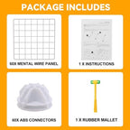 HUBSON Wire Cube Storage Organizer, Book/Toy/Craft/Potted Plants and Pet Closet Organizers, 16-Cube Freely Combinable Metal Grid Storage Shelf, White Iron - Image 5