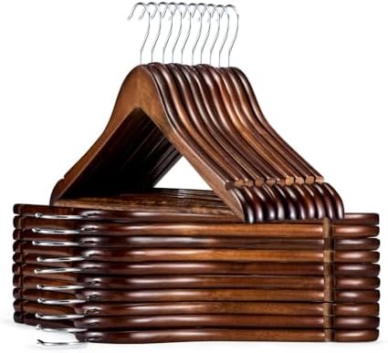 HOUSE DAY Premium Wooden Hangers 30 Pack, 17.5" Smooth Wood Clothes Hangers by HOUSEDAY