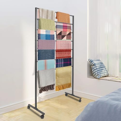 7 Tiers Rolling Display Tie & Scarf Rack Towel Belt Hanger - Image 2