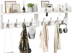 YMYNY 31.5" Coat and Key Rack Wall Mount with Shelf, White, HWS007W-2 by High-qualityhomefurnishing