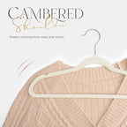 HOUSE DAY Premium Velvet Hangers 50 Pack Ivory, Non-Slip Flocked Felt Hangers, Sturdy Clothes Hanger with 360° Rotatable Hook, Heavy Duty Durable Slim Coat Hanger for Closet Space Saving - Image 6