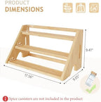Bamboo Spice Rack Organizer -3-Tier Spice Rack for Countertop,Cabinet Spice Rack Organizer for 24 Spice Jars(4oz)，Step Shelf (yellow) - Image 2