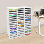 Literature Organizer,Desktop File Sorter Mail Center,Paper Storage Cabinet with 48 Slots Compartments,Suitable for Home School Office (48 Slots White) - Image 3