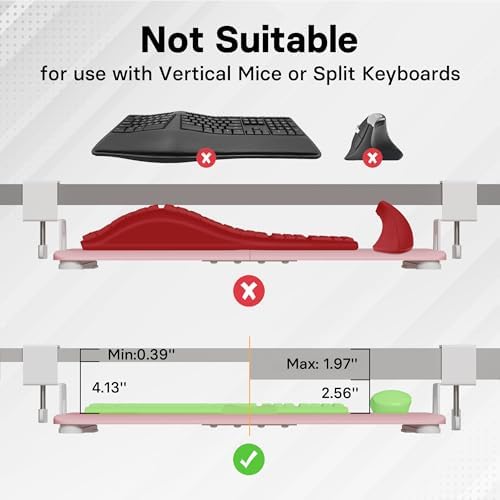 BONTEC Under Desk Keyboard Tray, Pull-Out Keyboard & Mouse Platform - Image 6