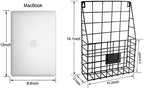 Storage Racks, Metal Wire Wall Mounted Magazine Holder, Wall Hanging Organizer holder for Files, Newspapers, Magazines with Tag Slot for Office, Home Organization, Black - Image 6