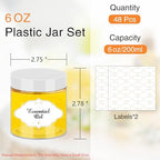 PeacePeo 6 OZ Plastic Jars with White Lids, 48 Pcs Slime Containers - Image 2