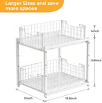 Under Sink Organizer, White 2-Tier Pull Out Cabinet Organizer - Image 6