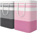 HomeHacks 2 Pack Laundry Baskets, Laundry Hampers Bags (Grey+Pink 75L) by HomeHacks