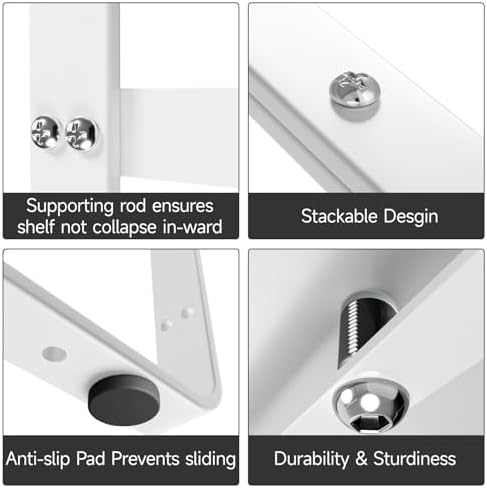 Expandable Cabinet Shelf Organizer, 16.5"~27''L, White - Image 5