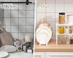 4 Pcs Kitchen Organizer Accessories Set for Cabinet, White, 11.8 x 7.9'' - Image 4