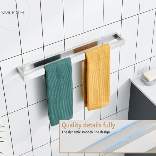 KOKOSIRI Towel Bar Brushed Nickel Bath Towel Hanger Holder 20-Inch Kitchen Rack Stainless Steel for Bathroom Hardware Wall Mount, 1 Pack B4008BR-L20 - Image 4