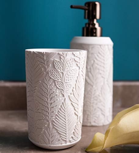 Hymmah Bathroom Accessories Set,Toothbrush Holder,Farmhouse Decor,4 Pcs Resin Gift Apartment Necessities, Contain Toothbrush Cup,Soap Dispenser & Dish,Tumbler - Image 6