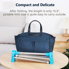 Portable Garment Rack, Folding Clothes Rack, Collapsible Clothing Rack for Dance, Travel, Camping, Laundry, Indoor, Outdoor, Drying, RV, Mini Compact Racks Blue + 3 Foldable Clothes Hangers - Image 2