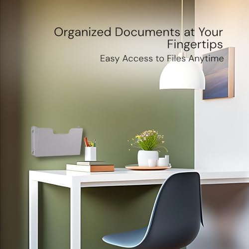 Single Pocket Wall File Organizer, Metal Letter Size Office Wall Organizer - Image 7