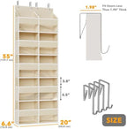 SpaceAid Extra Large Over The Door Organizer with 10 Large Pockets and 10 Mesh Side Pockets, 5 Layers Door Organizer Hanging with Clear Window for Bedroom, Bathroom, Pantry and Nursery, Beige - Image 2