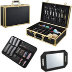 Yueieoun Barber Accessory Case with Mirror Barbers Briefcase Tool Case by Yueieoun