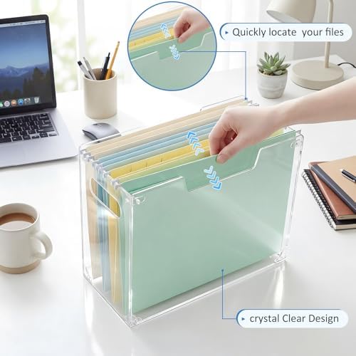 Novabright 2 Pack Acrylic File Organizer, Letter, 12.2"L x 5.51"W x 9.84"H - Image 5