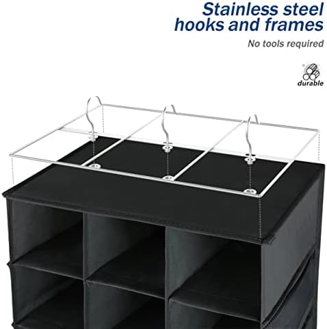 Libeder 24 Section Hanging Shoe Organizer & Storage for Closet, Black - Image 7