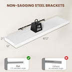 Vivelove Deep Floating Shelves 48x12” Set of 2, White - Image 3