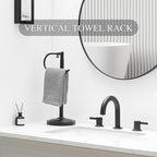 Hand Towel Holder Stand for Bathroom Countertop, Standing Towel Rack with Non-Slip Base, Stainless Steel Adjustable Towel Bar 16.5-26 Inch for Kitchen Vanity (Matte Black) - Image 2