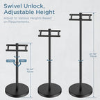 FORIOUS Toilet Paper Holder Stand Adjustable for Bathroom, Matte Black - Image 3