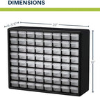 Akro-Mils 64-Drawer Plastic Drawer Storage Cabinet for Garage Organization, Bead Organizer, Building Bricks Storage, Teacher Toolbox, Makeup Organizer, 20-Inch W x 6-Inch D x 16-Inch H, 10164 Red - Image 3