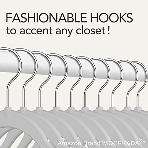 50 Pack Slim Plastic Clothes Hangers Grey - Image 3