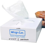 Wrap-Eze® HDPE Pop-Up Sheet 0.45Mil, 6" X 10.75" & 2000 Sheets | Greaseproof & Waterproof | 2000 Sheets/Case with 10 Pop-Up Dispenser Packs | Cost-Effective Pick-Up, Scale & Basket Liner Sheet by Omranii