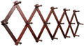 SKOLOO Accordion Wall Hanger with 16 Hooks, Modern Expandable Coat Rack Hat Rack for Wall, Solid Wooden, Cherry Red by SKOLOO