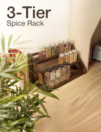 Tinamo Acacia Wood Spice Rack, 3-Tier Spice Rack Organizer for Countertop - Image 5