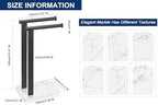 NearMoon Hand Towel Holder with Balanced Marble Base, SUS304 Stainless Steel Stand Towel Ring L Shape Hand Towel Rack Free-Standing Towel Bar for Bathroom Kitchen Countertop (Double Rod, Matte Black) - Image 2