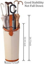 Artificial Leather Tall Umbrella Holer Rack Entryway Indoor for Business,Office,Decorative Umbrella Stand Bucket Entryway (Ivory Color) - Image 2