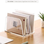 YUXUN Desk File Organizer,3-Section Vertical Clear Acrylic Desk Organizer File Holder Mail Sorter Office Organization for Office Home &Classroom（B5） - Image 2