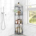 ELYKEN Corner Shower Caddy Standing, 4 Tier Metal Shower Organizer, Silver by ELYKEN