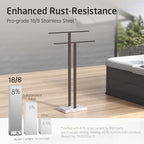 KES Bronze Standing Towel Rack with Weighted Marble Base, Towel Rack Stand - Image 4
