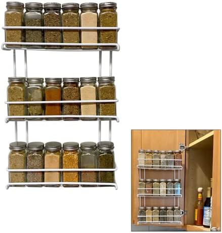 Evelots 2-Pack 3-Tier Spice Rack Organizer Door/Wall Mount Holds 36 Bottles by Evelots