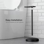 Freestanding Toilet Paper Holder Stand, Heavy Duty Matte Black Stainless Steel Toilet Paper Holder with Weighted Base, Rustproof & Tool-Free Installation for Modern Bathrooms - Image 5