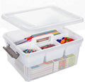 Citylife 17 QT Clear Craft Organizers and Storage Box with Handled Tray by CITYLIFEHomeOrganization