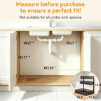 3 Tier Adjustable Under Sink Organizer for Bathroom & Kitchen(1Pack, Black) - Image 2