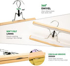 Nature Smile Wooden Pants Skirt Hangers, Smooth Finish Solid Wood Non Slip Jeans Slack Clamp Hangers Hair Extension Hangers(20Pcs Natural)… - Image 4