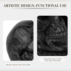 Skull Book Ends, Decorative Bookends for Shelves, Antique Gothic Style Skull Bookend Design Resin Skeleton Human Head Statue Halloween Décor (Black) - Image 4