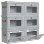 Homsorout Medium Fabric Storage bins - Collapsible Storage Bins with Open Window, 6 Pack Closet Baskets for Shelves, Stackable Decorative Boxes for Home, Dorm, Grey, 13.7"x 9.8" x 9.8" by Homsorout