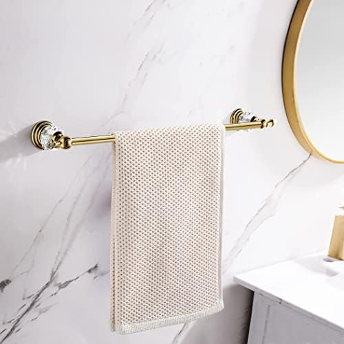 WINCASE Gold Towel Bar, Adjustable Crystal Towel Holder, Golden Finished Bathroom Single Towel Racks Rail Wall Mounted - Image 2